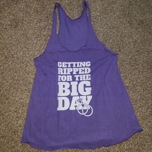 Gym racerback, purple wedding tank top